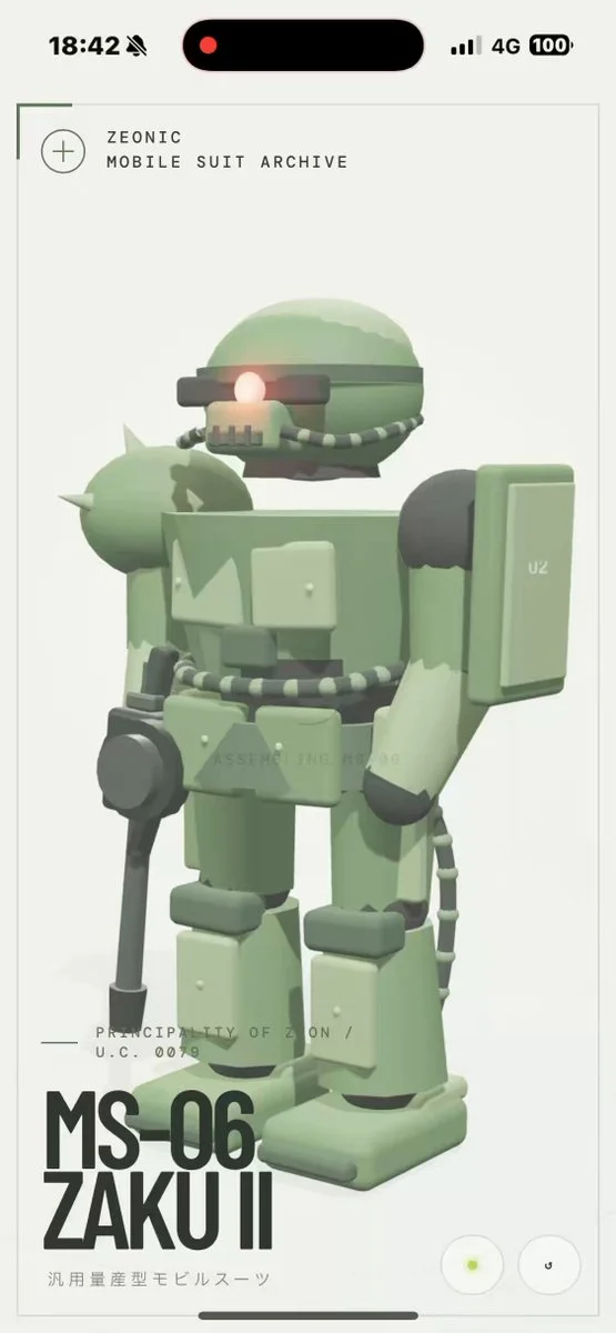 Three.js MS-06-inspired mecha