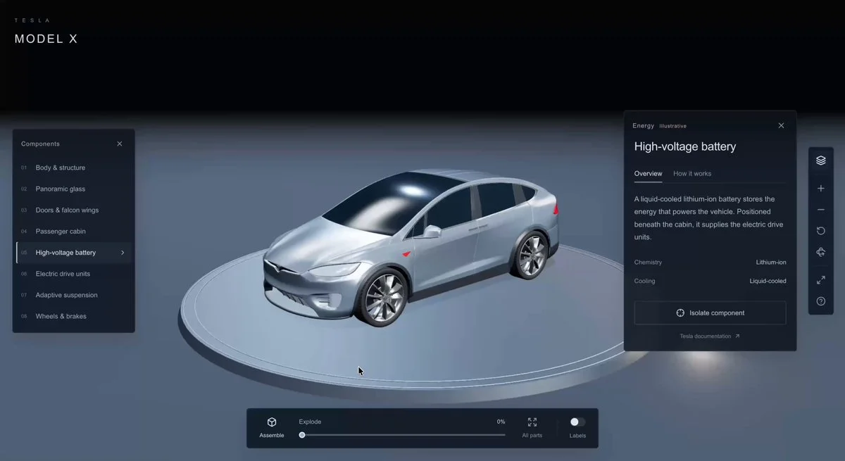 Tesla Model X exploded view