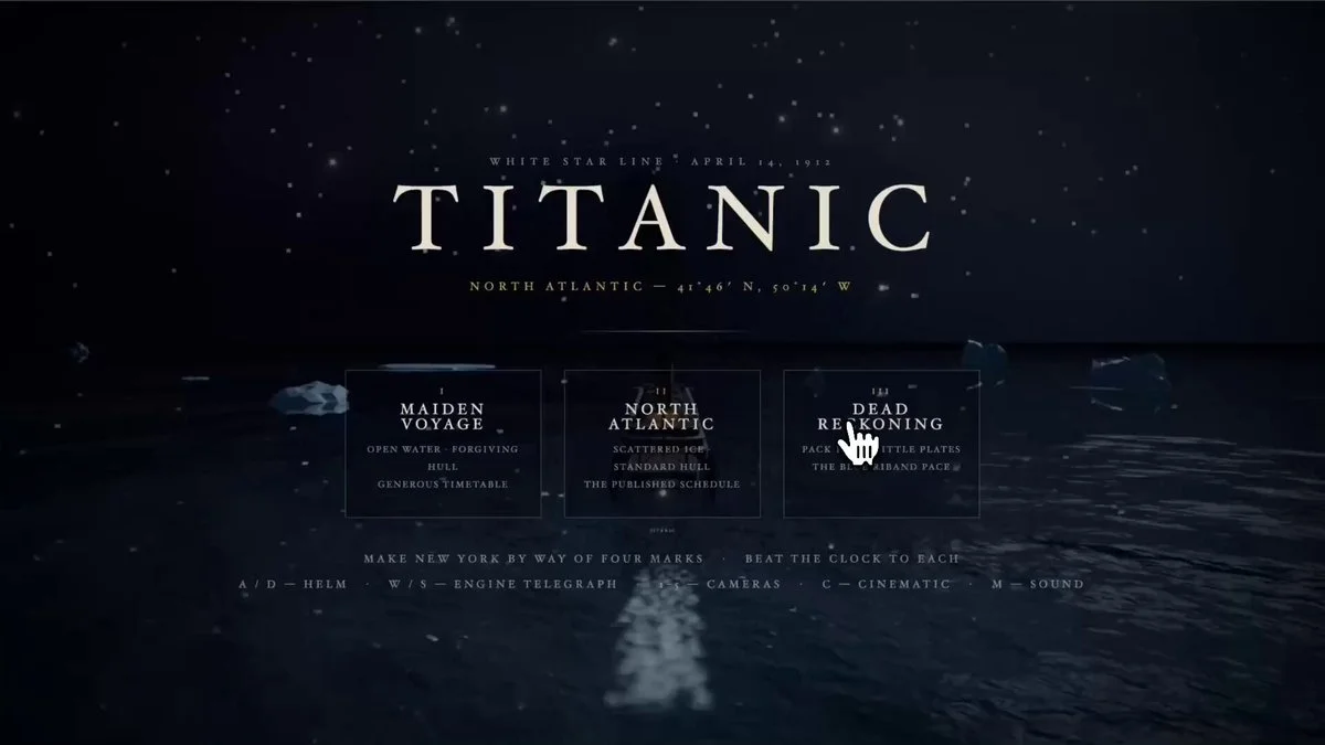 Playable Titanic disaster game