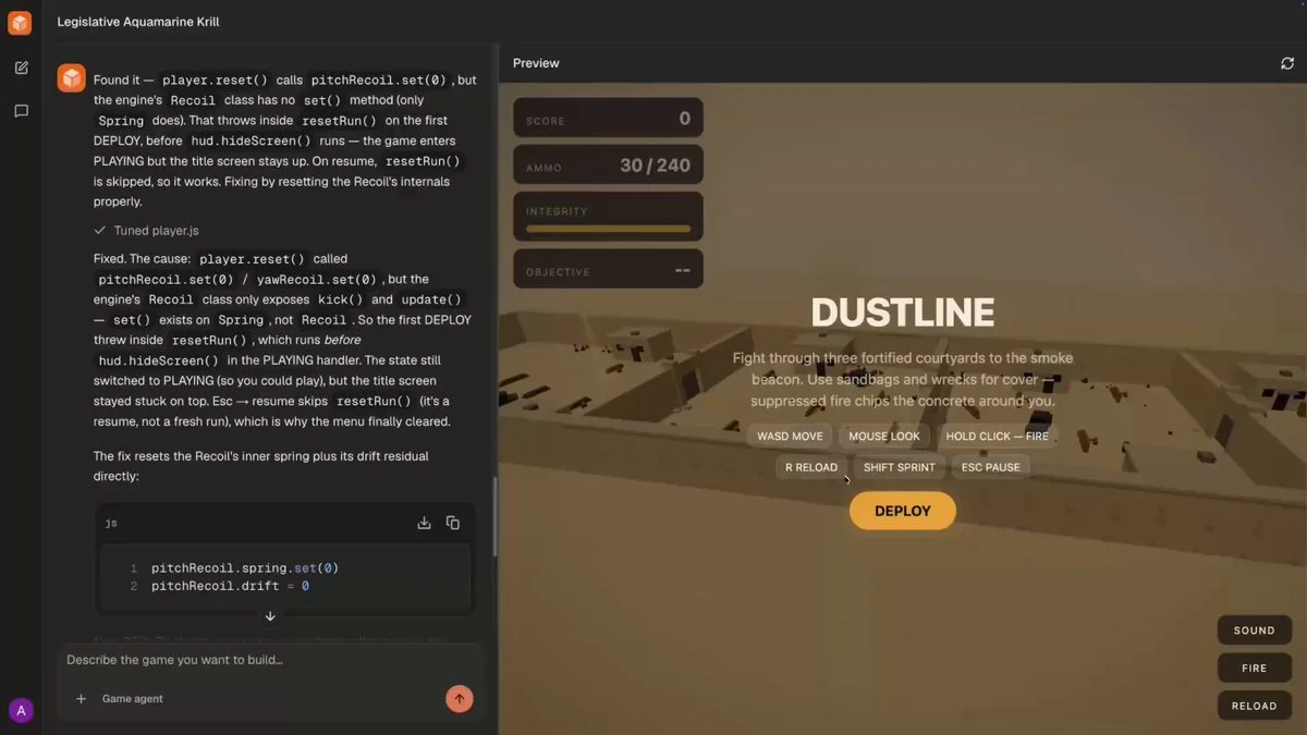 Simple FPS prompt for a Three.js game build