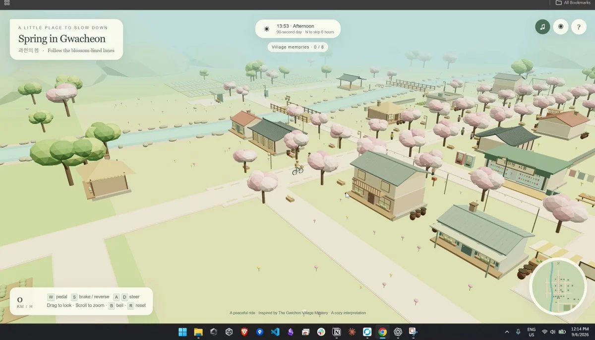 Walkable low-poly Gwacheon village