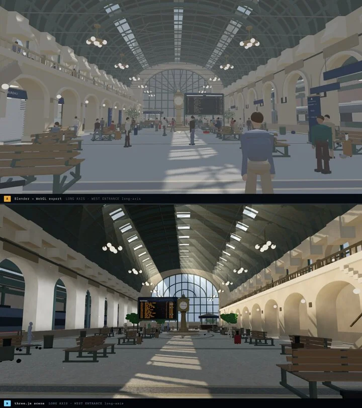 Railway station concourse