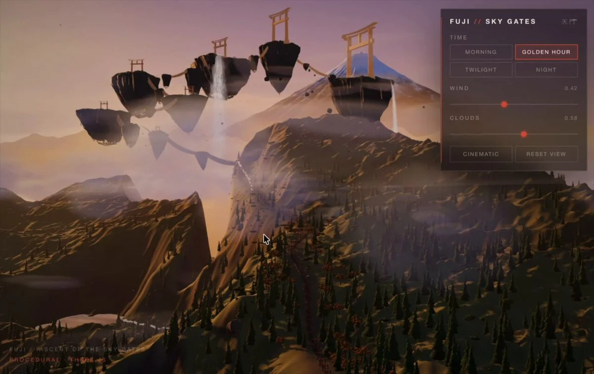Fantasy ascent to Mount Fuji