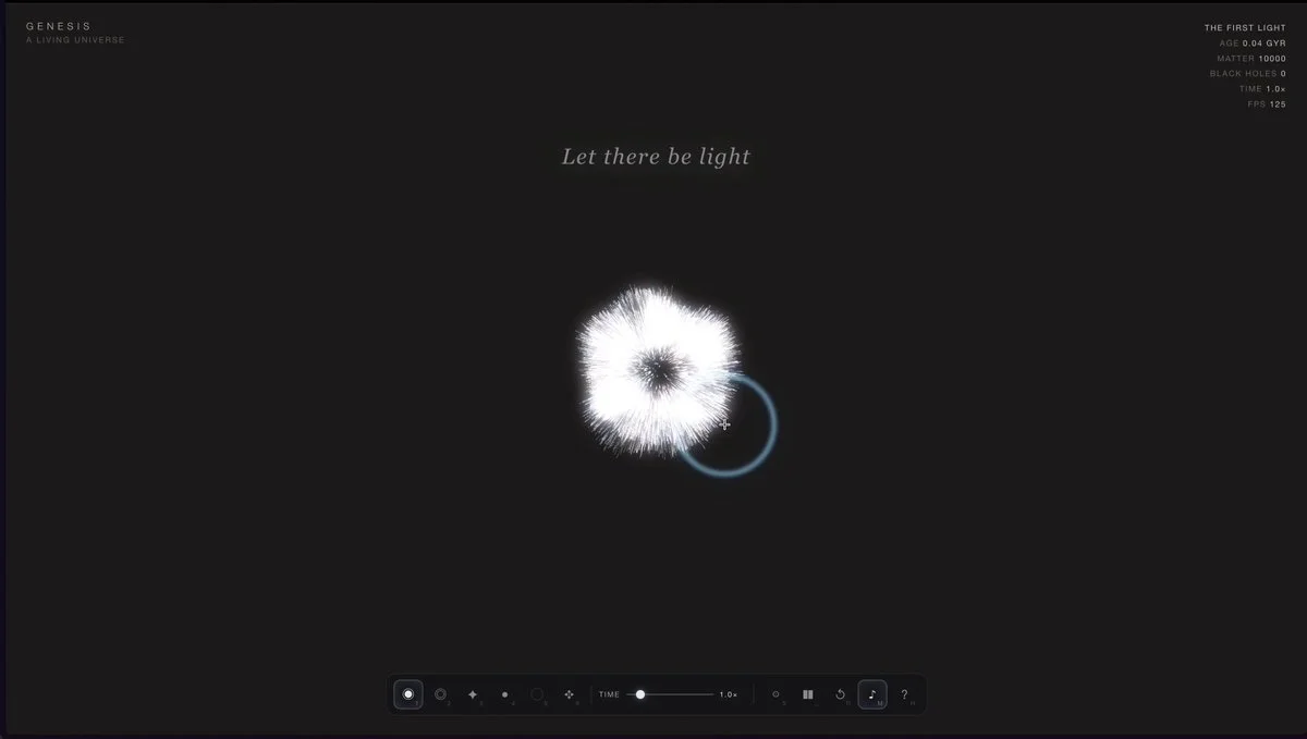 Living universe in one HTML file