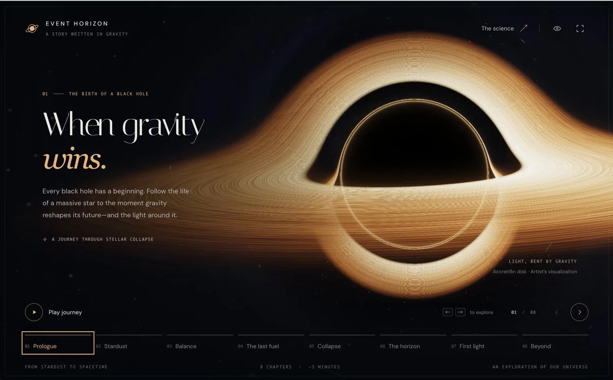Black-hole formation in WebGL