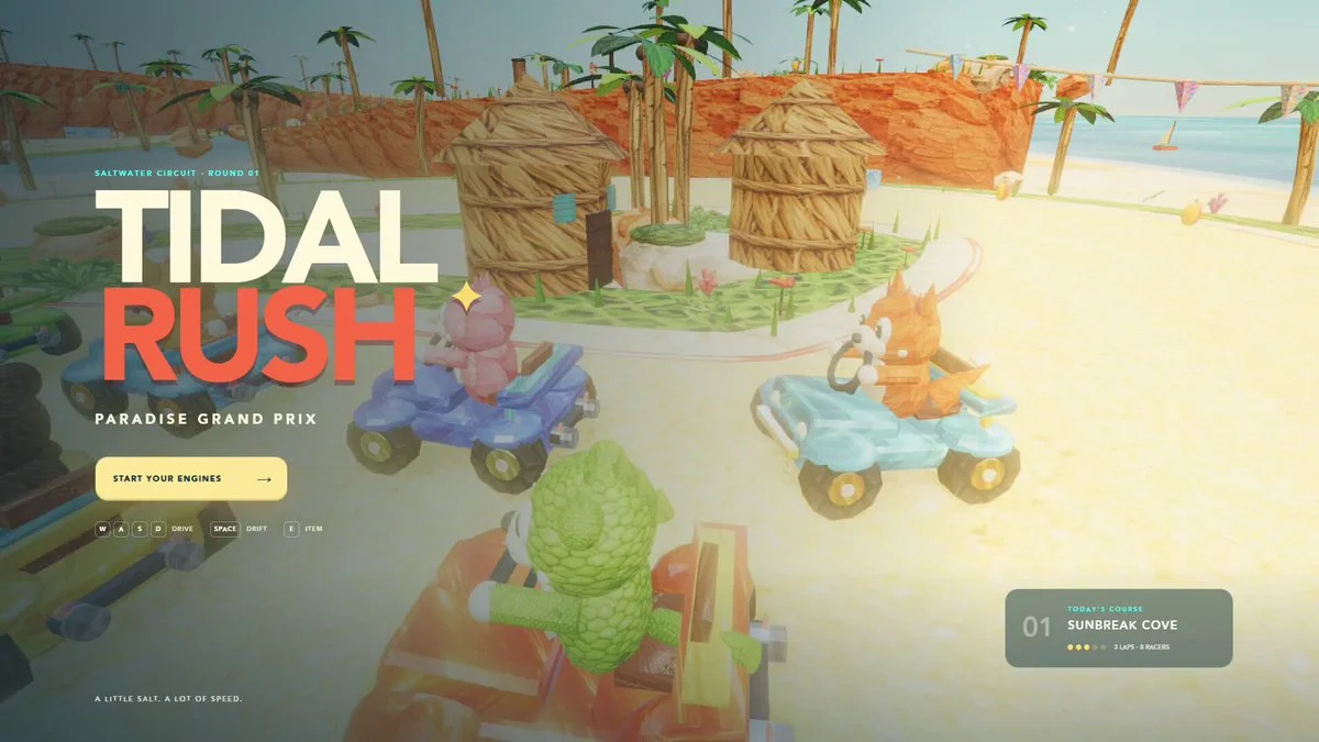 Tidal Rush eight-racer browser game