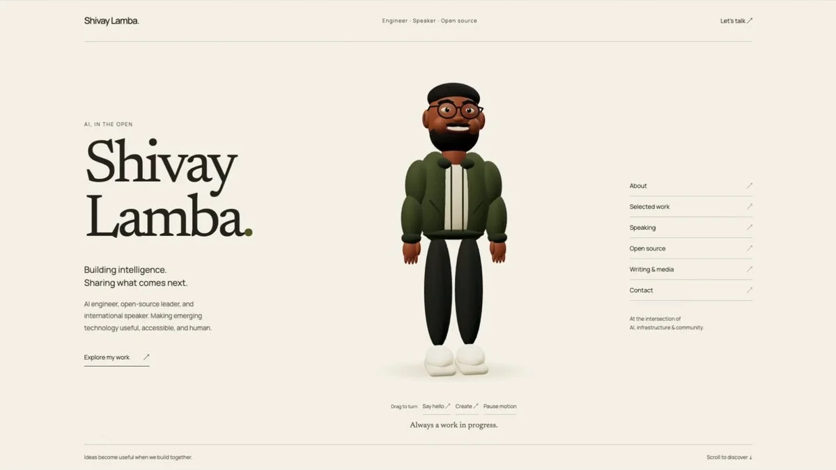 Personal 3D portfolio with a speaking globe