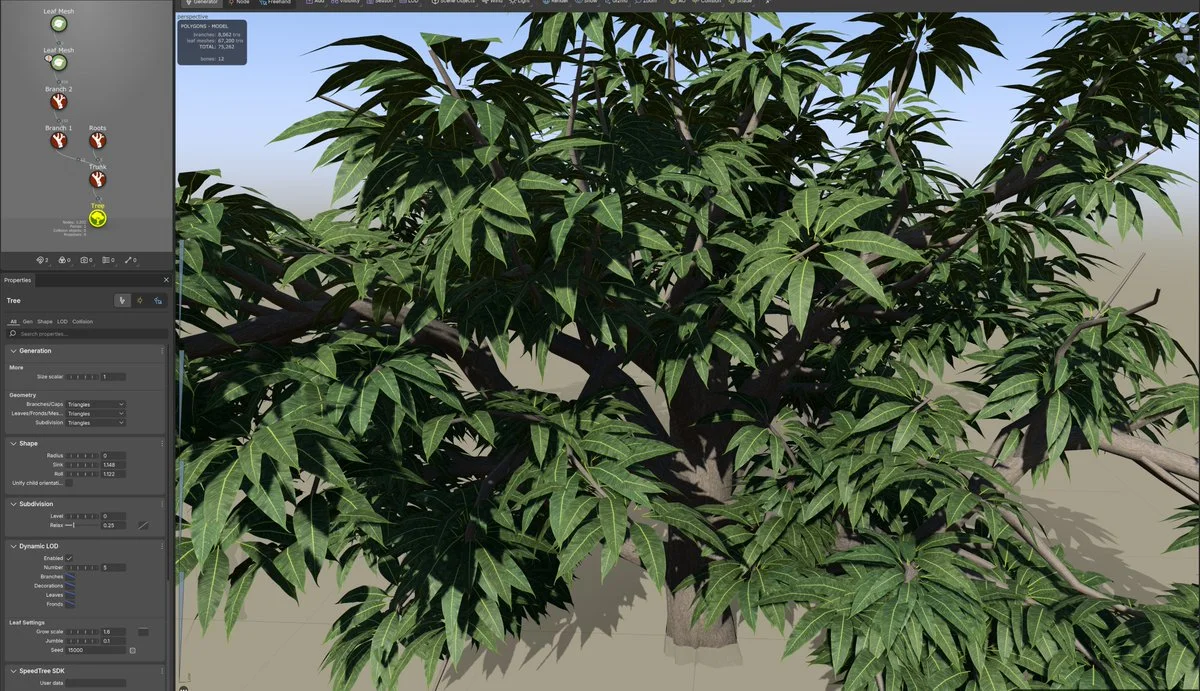 Indian mango tree in SpeedTree