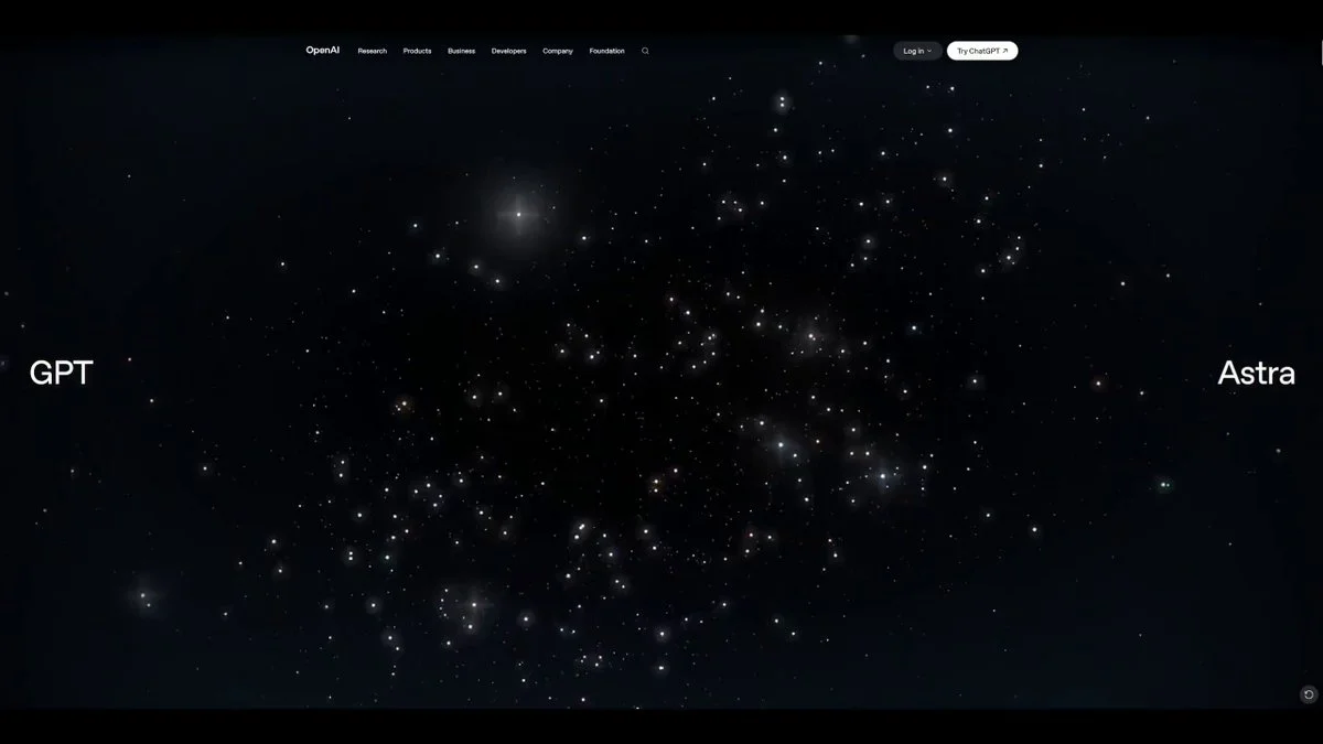 Real-time WebGL galaxy launch hero