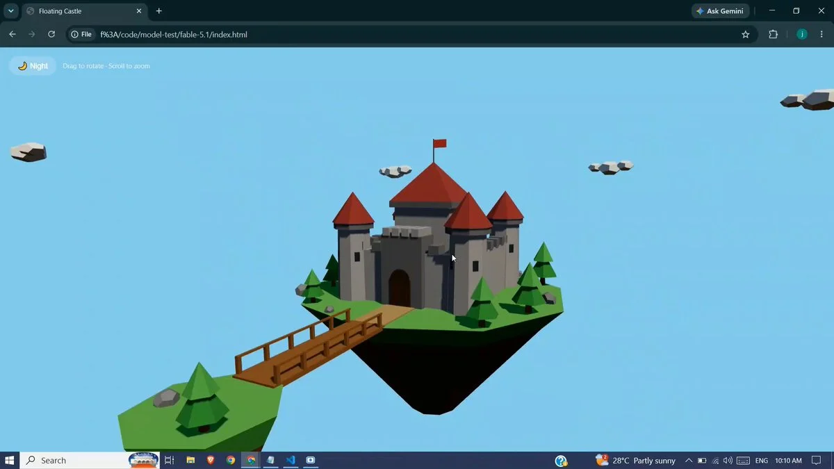 Interactive Three.js castle