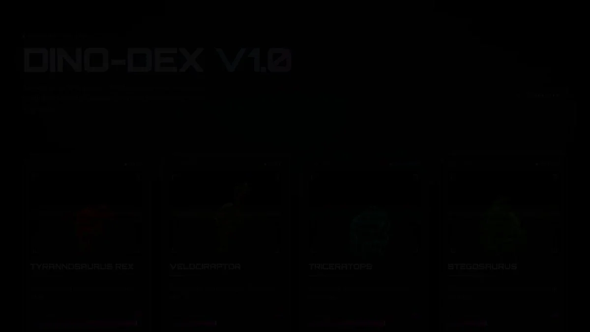 Interactive shader-driven Dino-dex