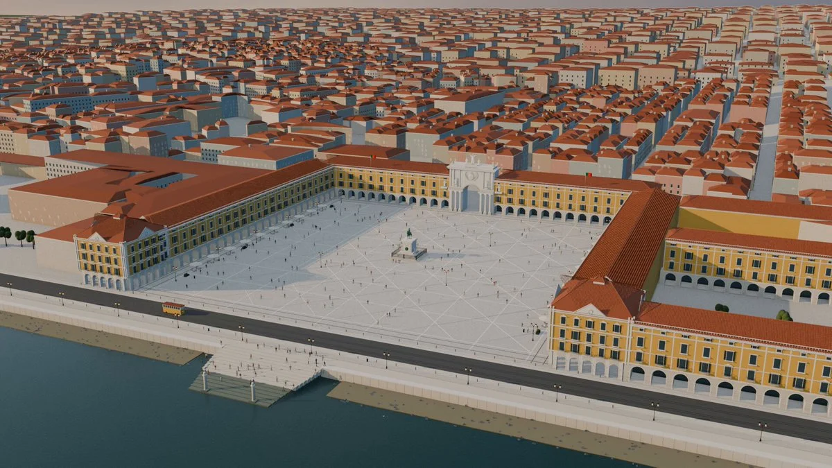 Lisbon's Terreiro do Paço in Blender