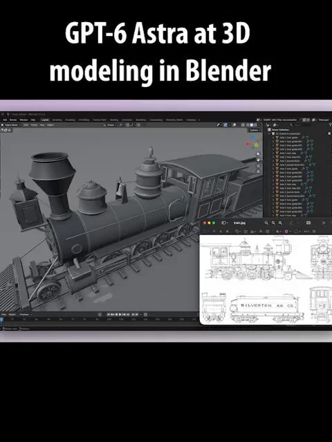 Mechanically complete Blender locomotive