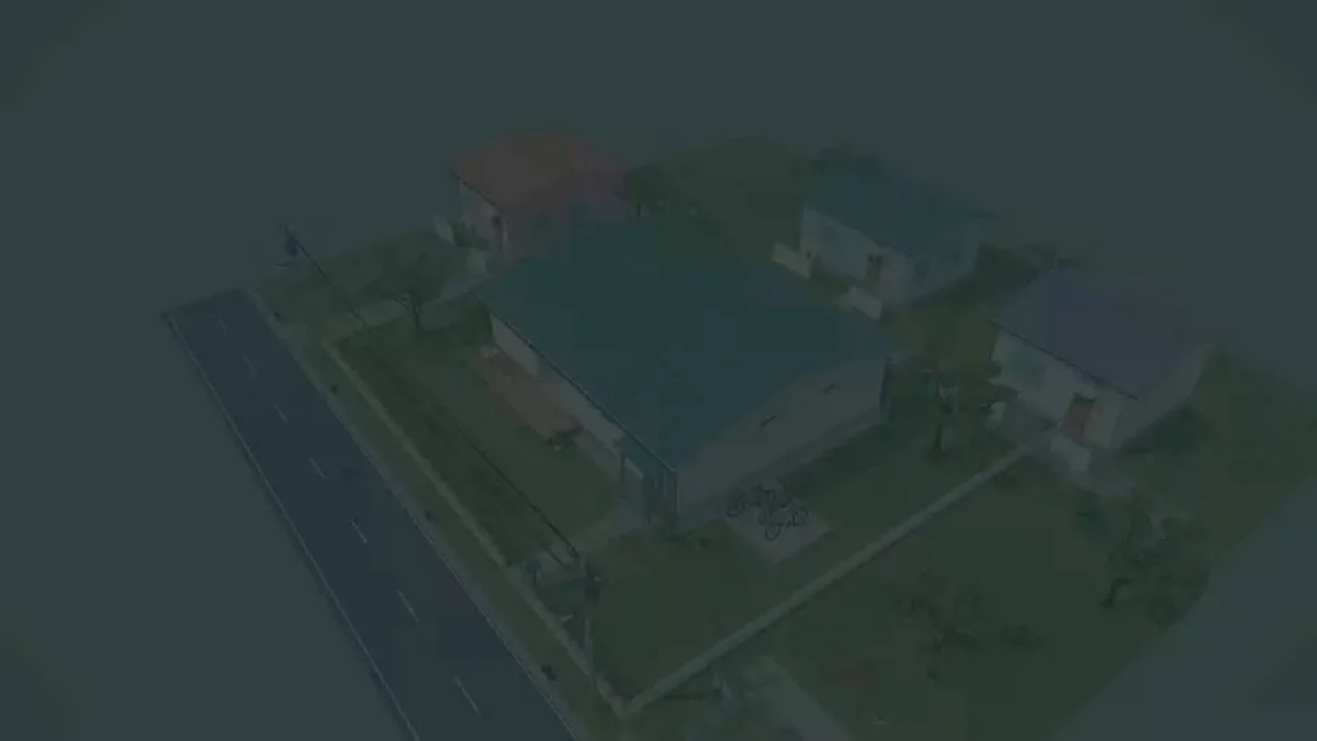 A house modeled from scratch in Blender