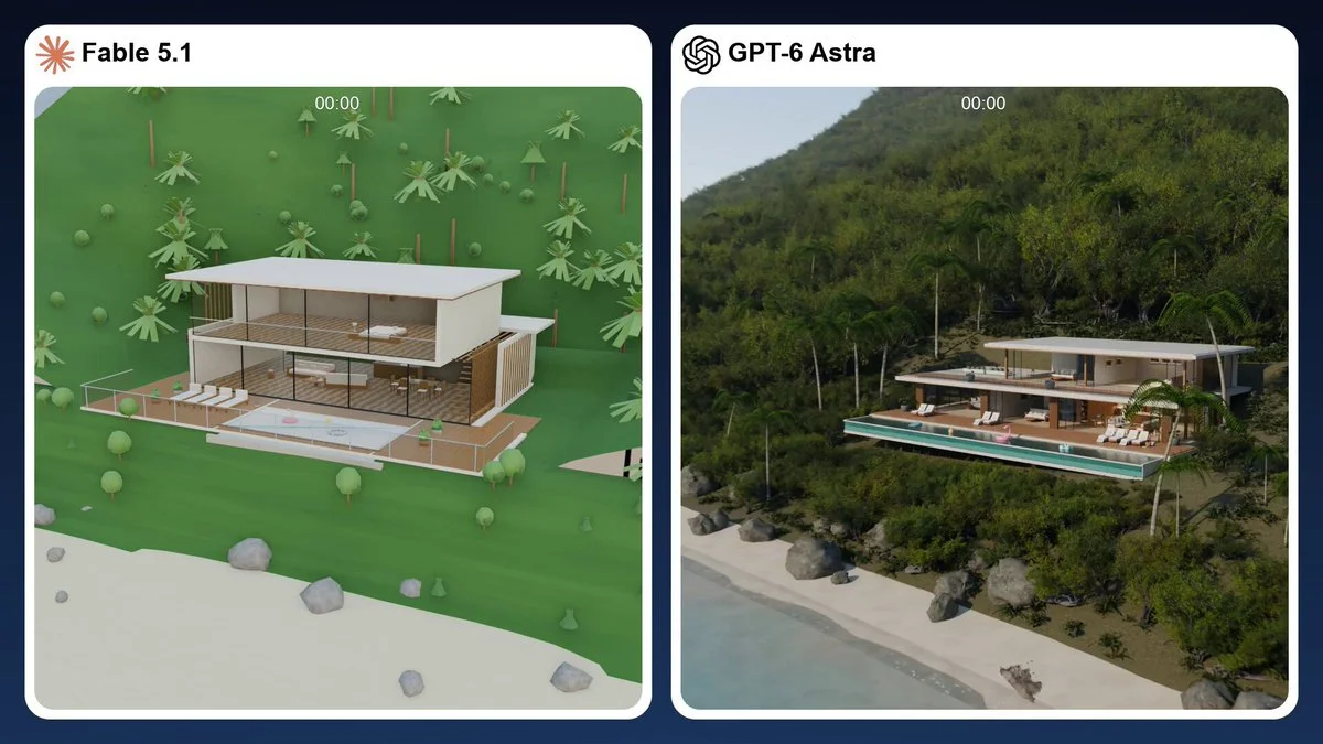 Modern villa scene in Blender