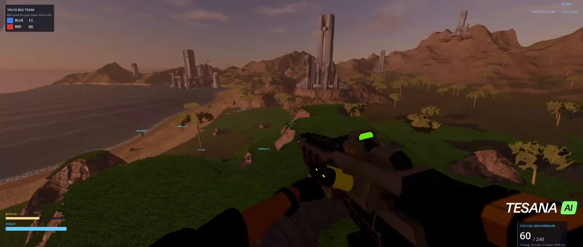 10v10 Halo-inspired multiplayer FPS