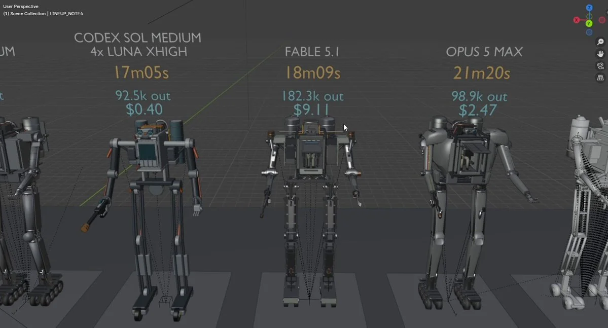 Detailed robot through Blender automation