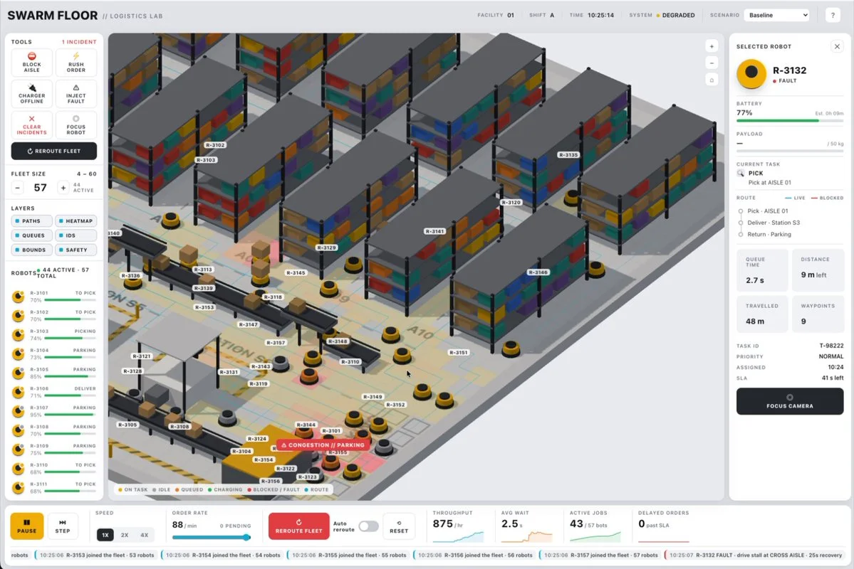 Warehouse robot logistics lab