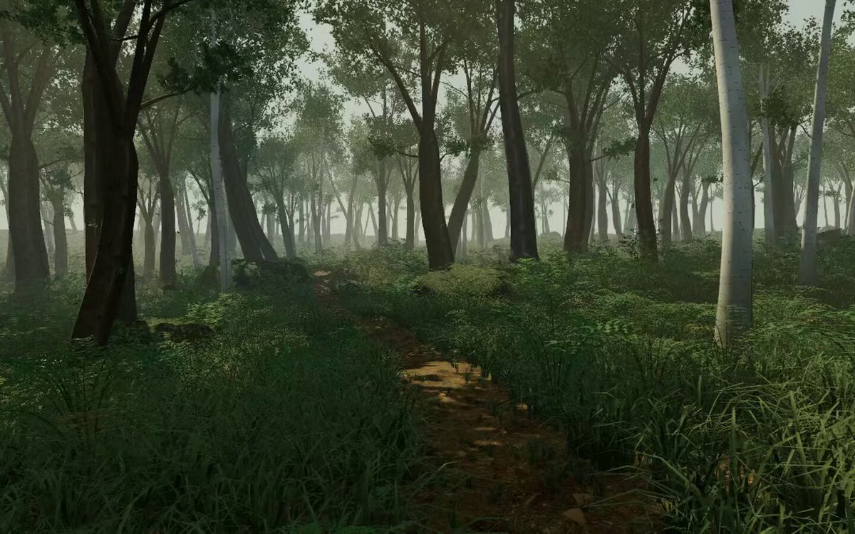 Foresta 3D in tempo reale estremamente dettagliata nel browser