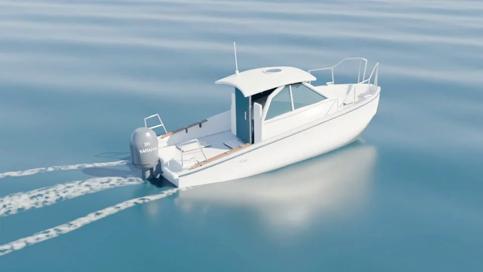 YF-24 boat on a gentle 3D sea