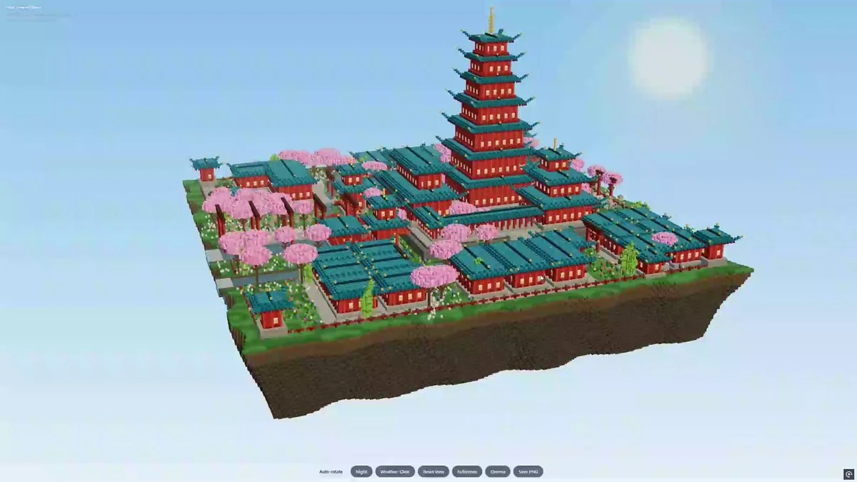 Floating Japanese pagoda city