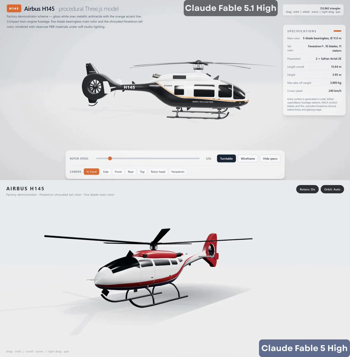 Airbus H145 in Three.js