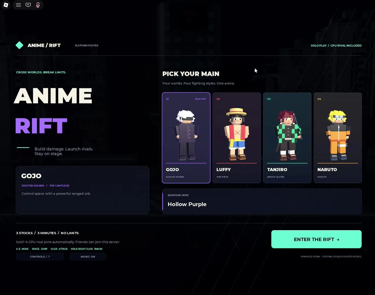Anime arena fighter in Roblox