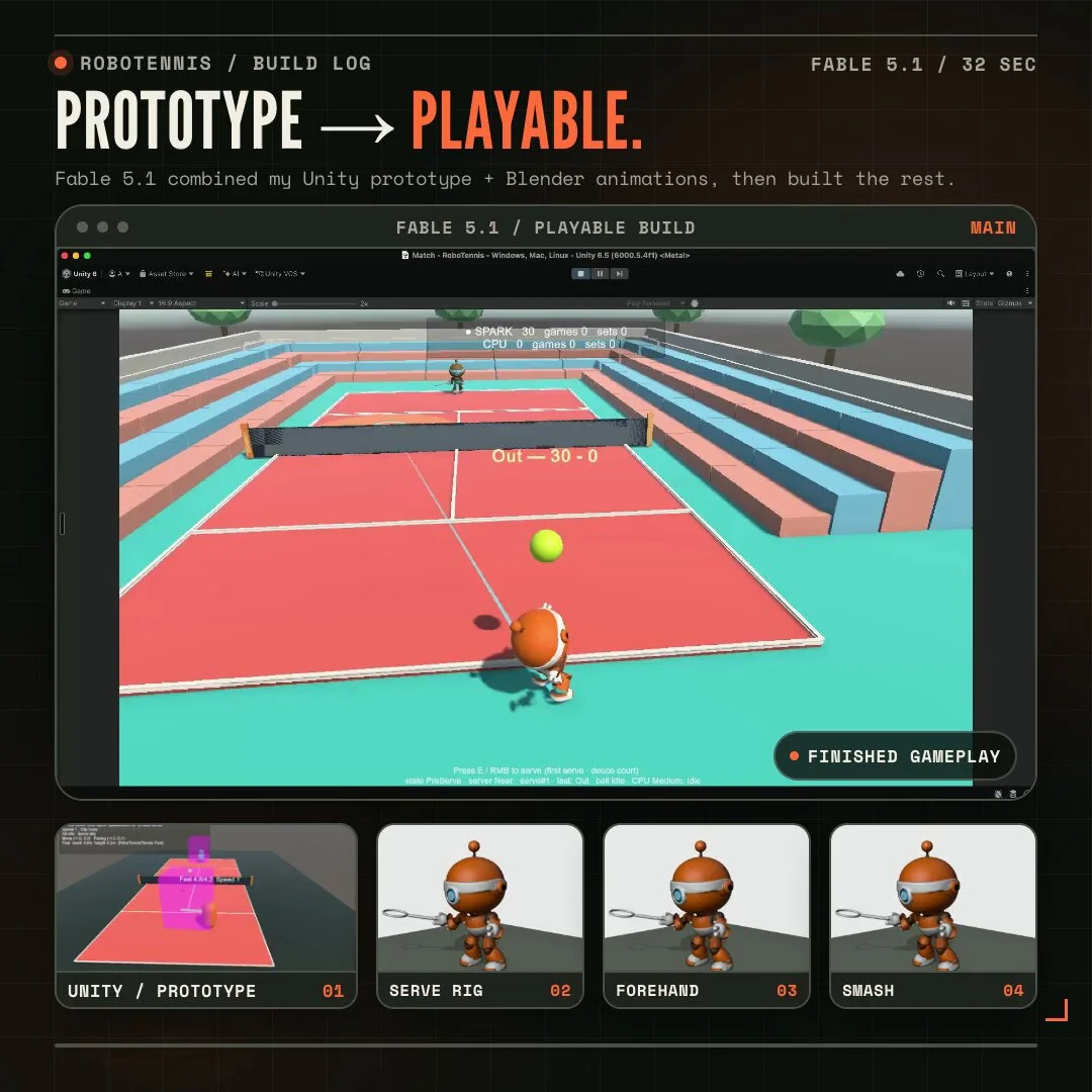 Complete Unity tennis game