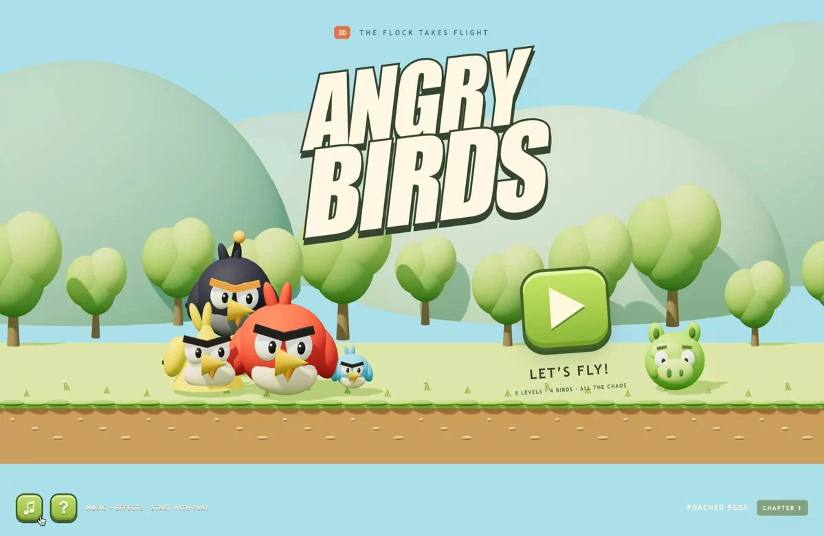 3D slingshot bird game