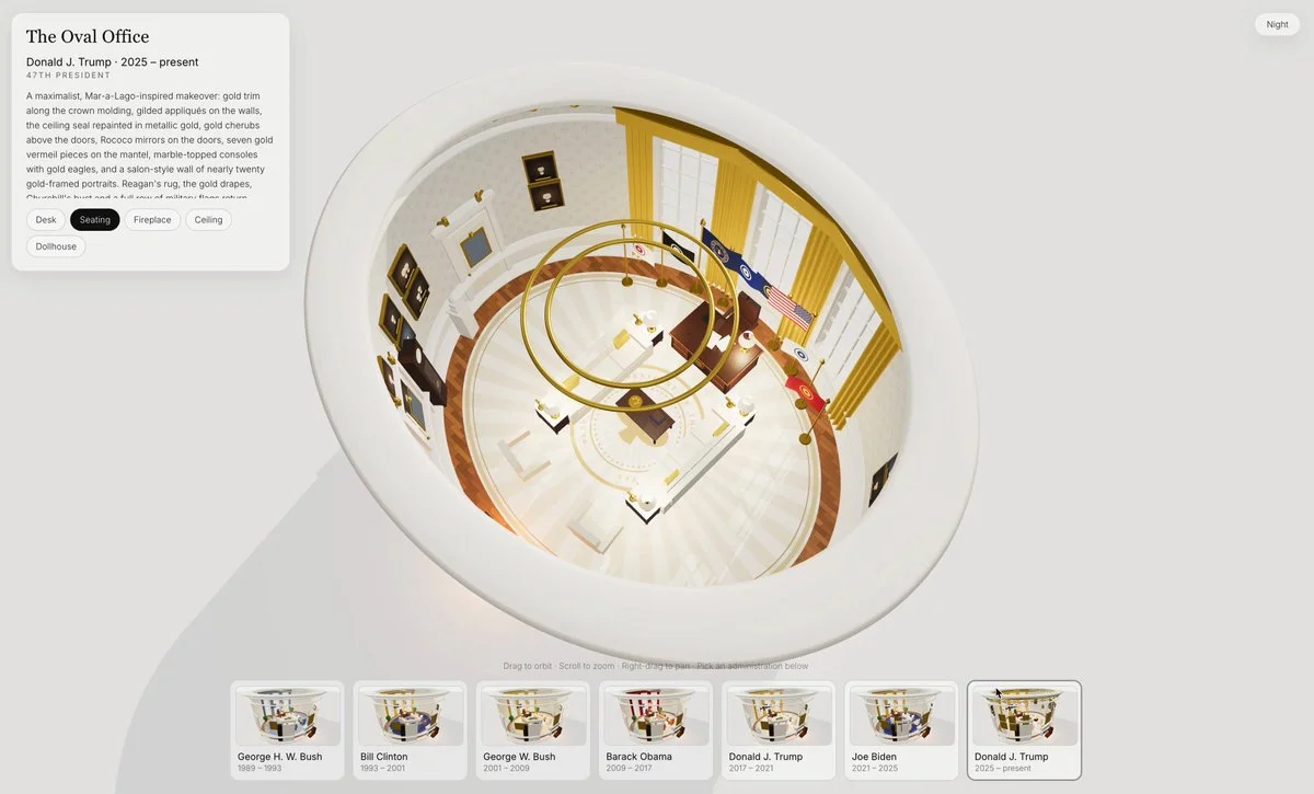 Oval Office through the presidencies