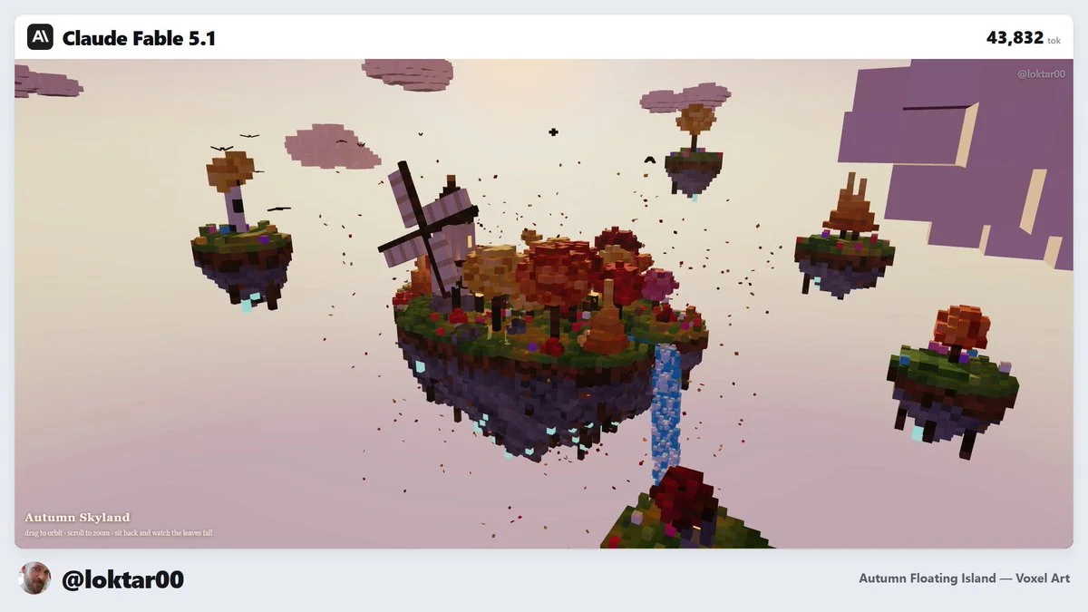 Floating voxel island