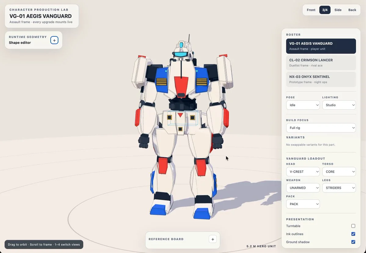 Gundam-inspired mecha showcase