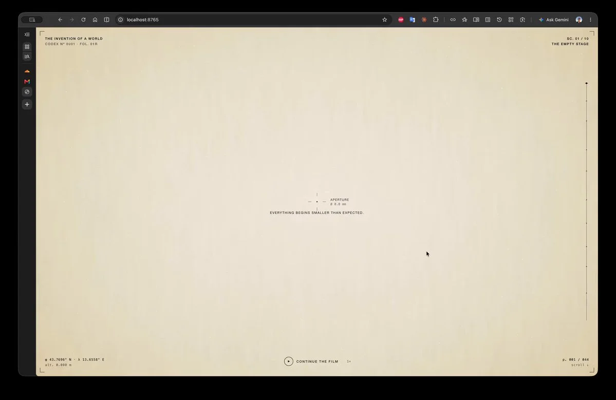 Ten-scene cinematic Renaissance website